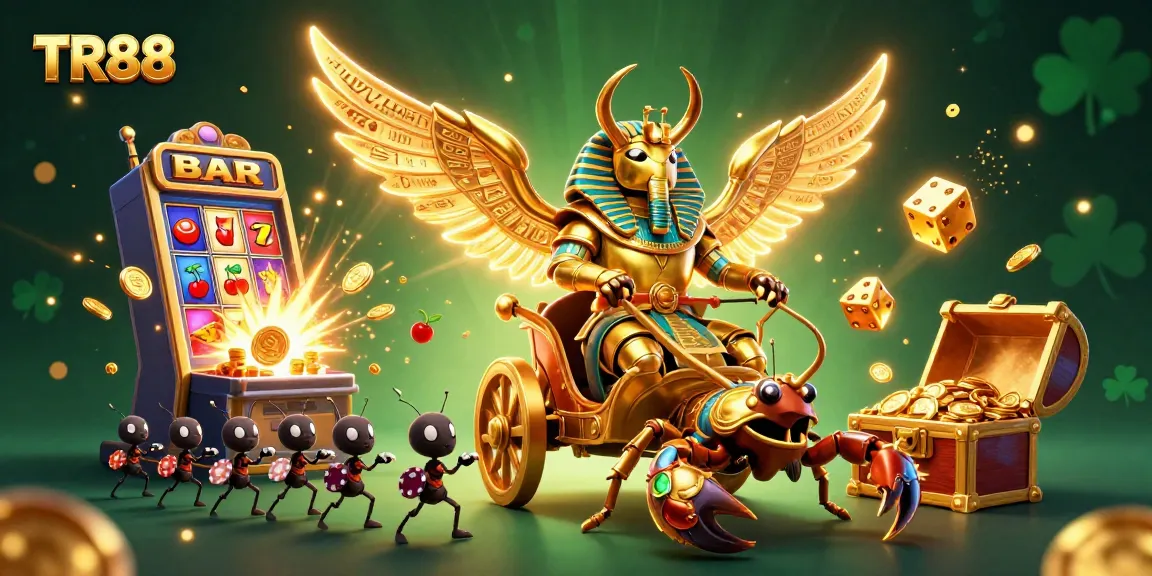 Join the excitement at TR88, where a golden scarab beetle pulls in endless jackpot rewards!