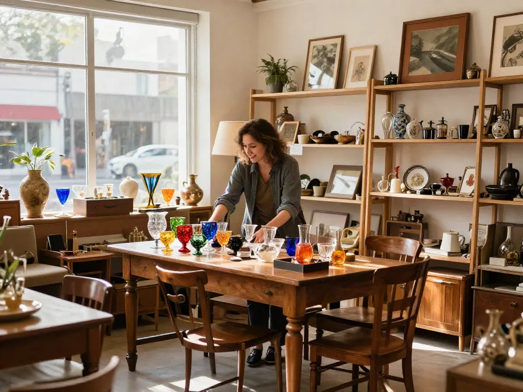 Browse around this site showcasing a vibrant antique store with friendly staff and unique treasures.