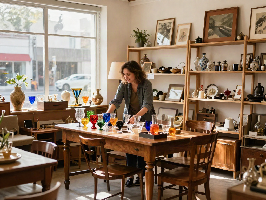 Browse around this site showcasing a vibrant antique store with friendly staff and unique treasures.