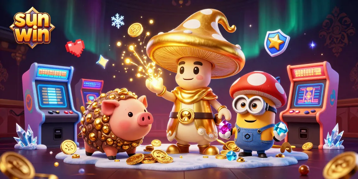 Experience thrilling gameplay at sun win with vibrant illustrations of magical treasures and gaming excitement.