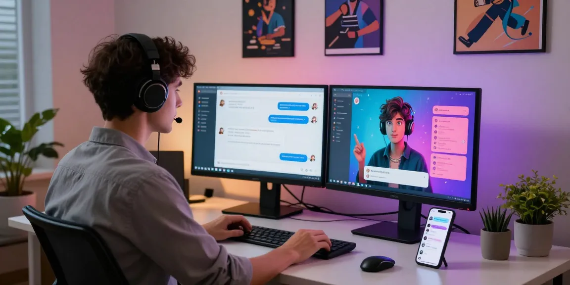 Dynamic scene showcasing engaging ai nsfw chat in a modern digital workspace with vibrant chat interfaces.