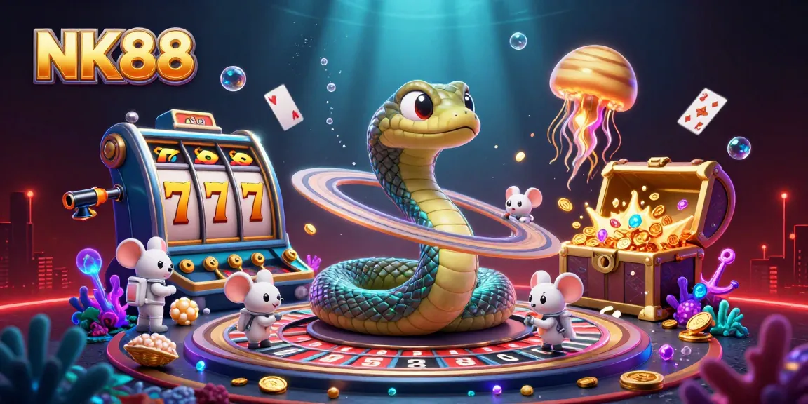 Engage with the exhilarating NK88 casino scene featuring astronaut mice betting on Saturn's roulette wheel.