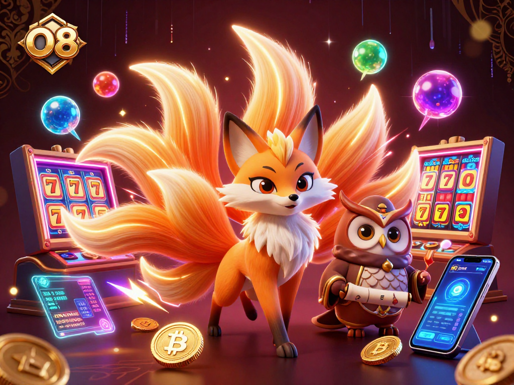 Engaging with O8's immersive game experience featuring vibrant characters and dynamic casino elements.