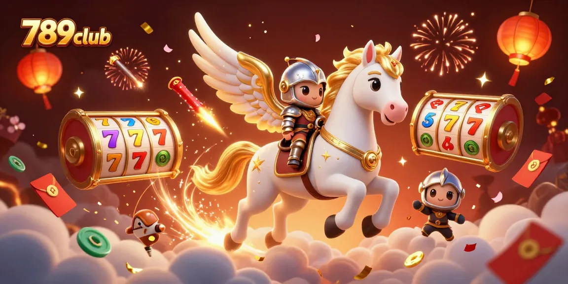Experience thrilling games at 789club with a celestial knight and vibrant casino elements.